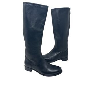 La Canadienne Sarit Black Pebble Leather Waterproof Riding Knee High Boots 7.5